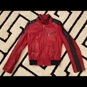 Diesel Red/Black Women’s Leather Jacket